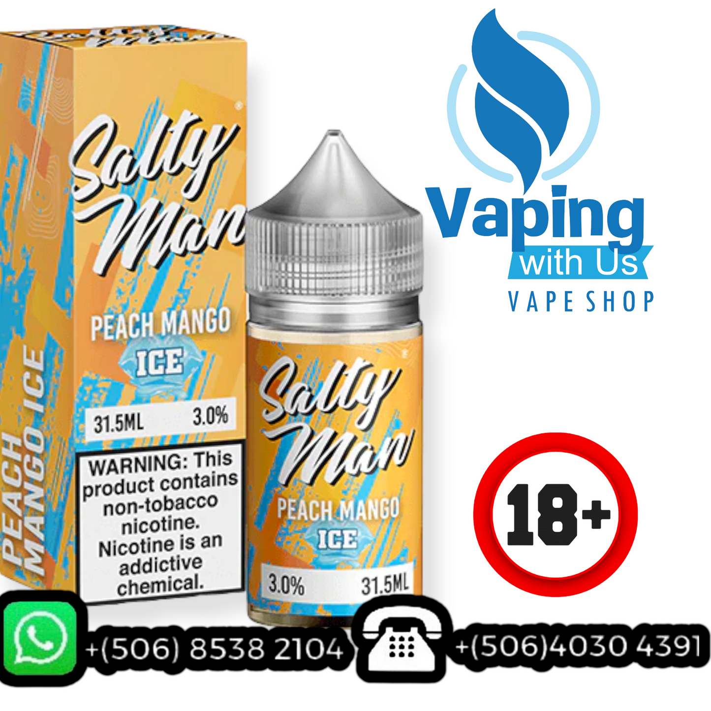 Salty Man Nic Salts Peach Mango Ice