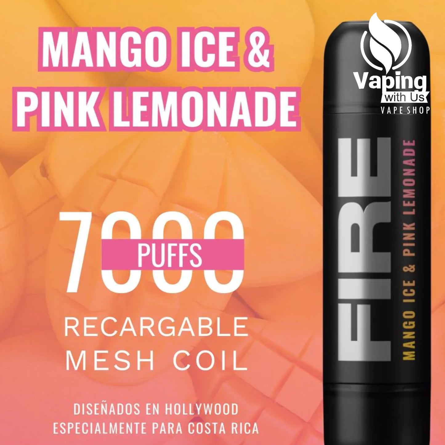 Mango Ice & Pink Lemonade - FIRE 7000 Puffs 5%/50mg