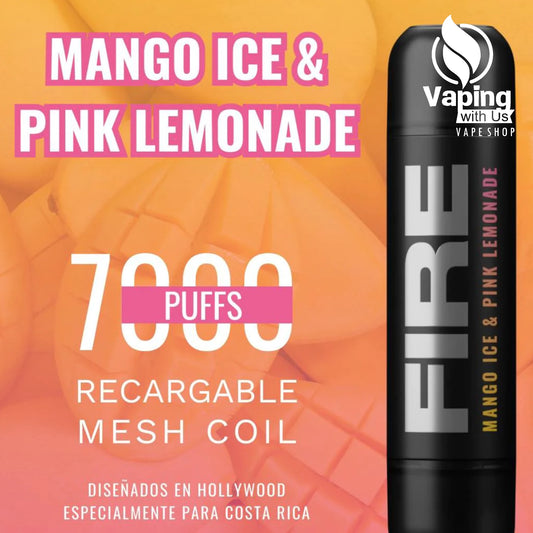 Mango Ice & Pink Lemonade - FIRE 7000 Puffs 5%/50mg