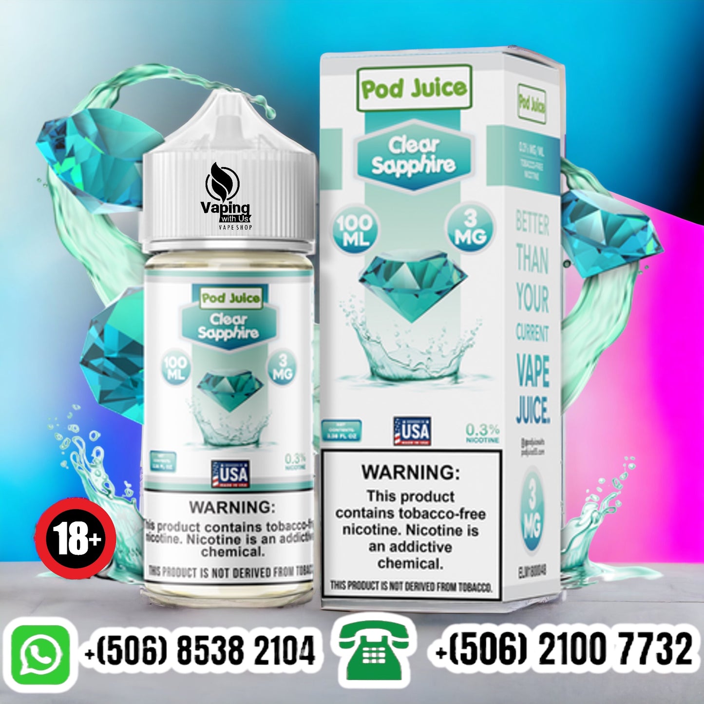 Pod Juice Clear Sapphire Vaping With Us Pod Juice Clear Sapphire Vaping With Us