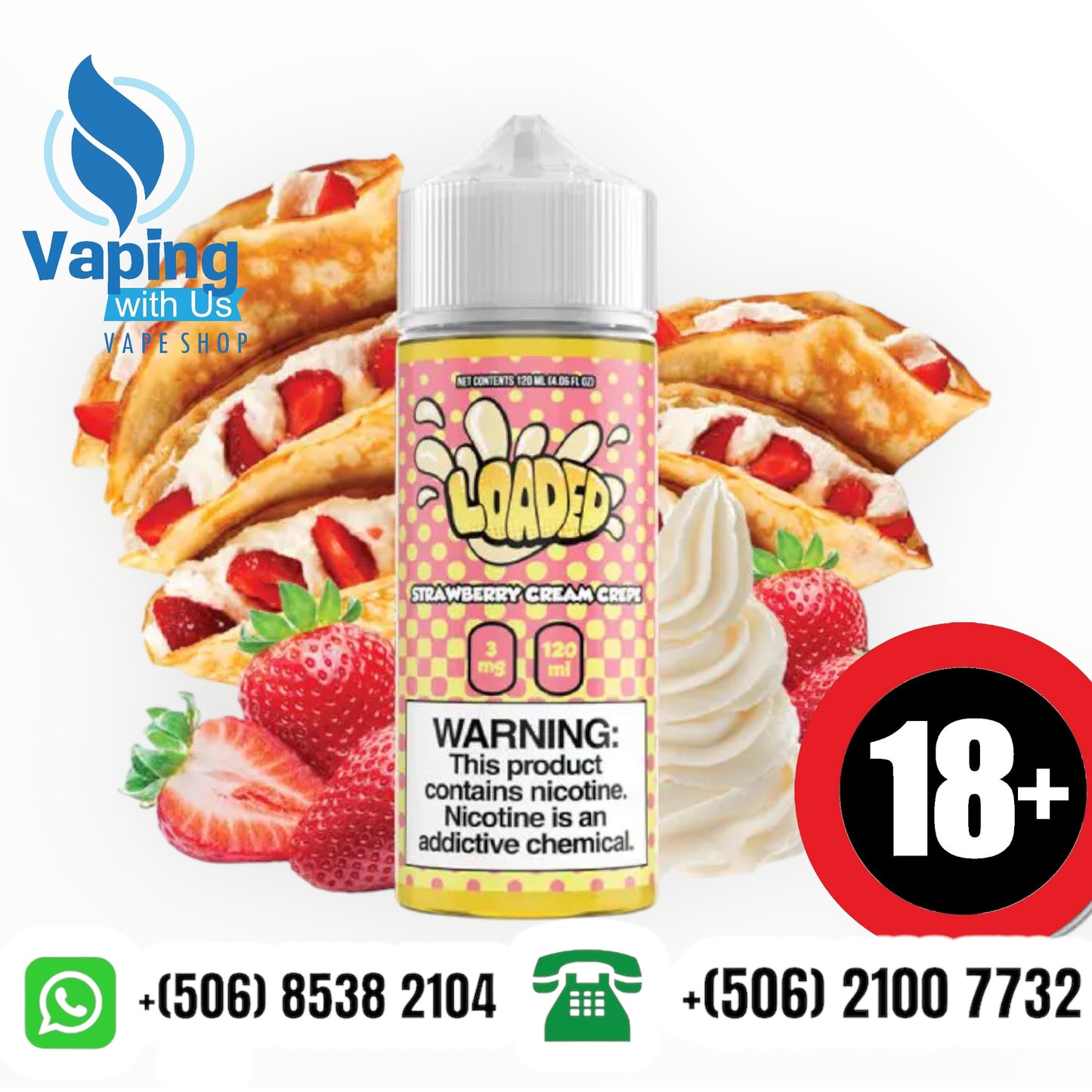 Loaded By Ruthless Strawberry Cream Crepe 120ml